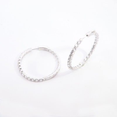 Orecchini Domar Gioielli Donna Orecchino cerchio argento 925 con zirconia cubica in Argento Cubic Zirconia EZC121035 - EZC121035